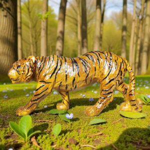 Royal Bengal Tiger Decorative Showpiece Yeh tiger showpiece 12 x 3.5 x 6 inch size me bana hua hai, jo ise table décor, shelf décor, console table ya office desk ke liye perfect banata hai