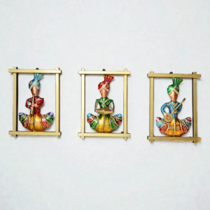 Rajasthani Ethnic Handcrafted 3 Cap Lady Vertical Frame | Powder Coated Metal Wall Decor | High Gloss Finish Showpiece for Home, Bedroom, Living Room, Office & Lobby #showpiece decor #showpieces inch 7.5x1.5x10.5