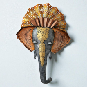 🕉️  Metal Ganesha Face Wall Hanging – Traditional Home Décor